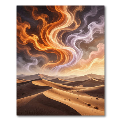 Orange Smoke Swirl Desert Sky Rug