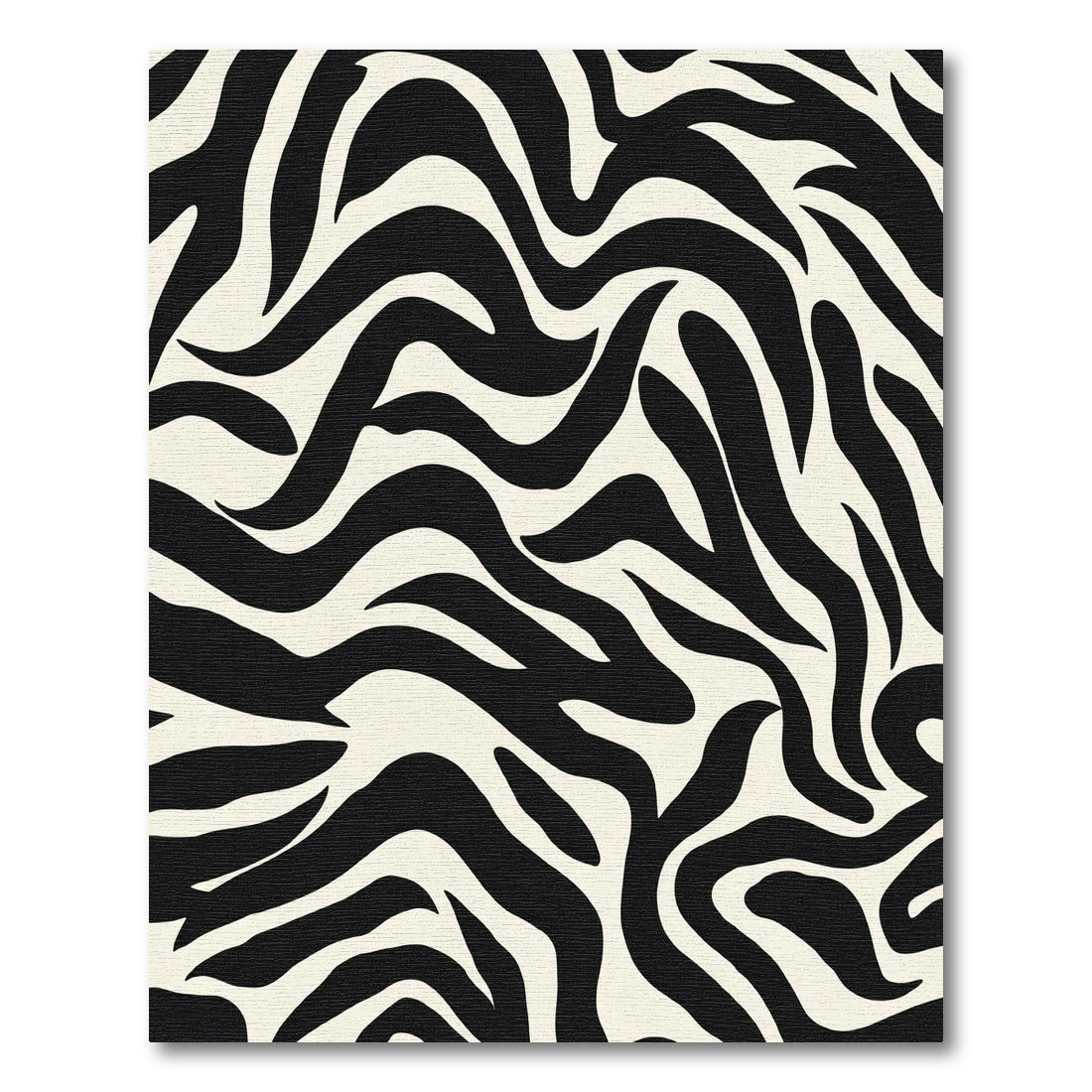 Cream Black Wavy Animal Stripes Rug