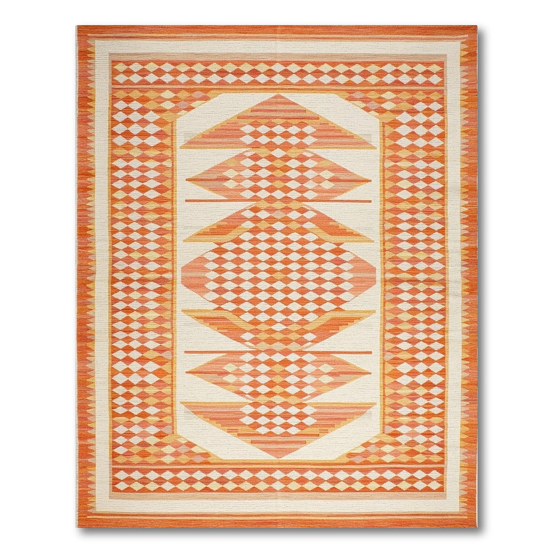 Orange Diamond Orange Geometric Diamond Area Rug