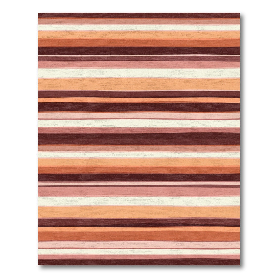Earthy Orange Cream Striped Rug