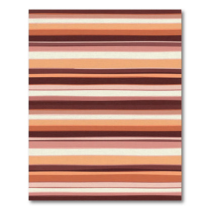 Earthy Orange Cream Striped Rug