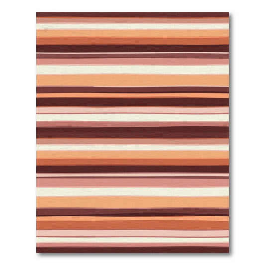 Earthy Orange Cream Striped Rug