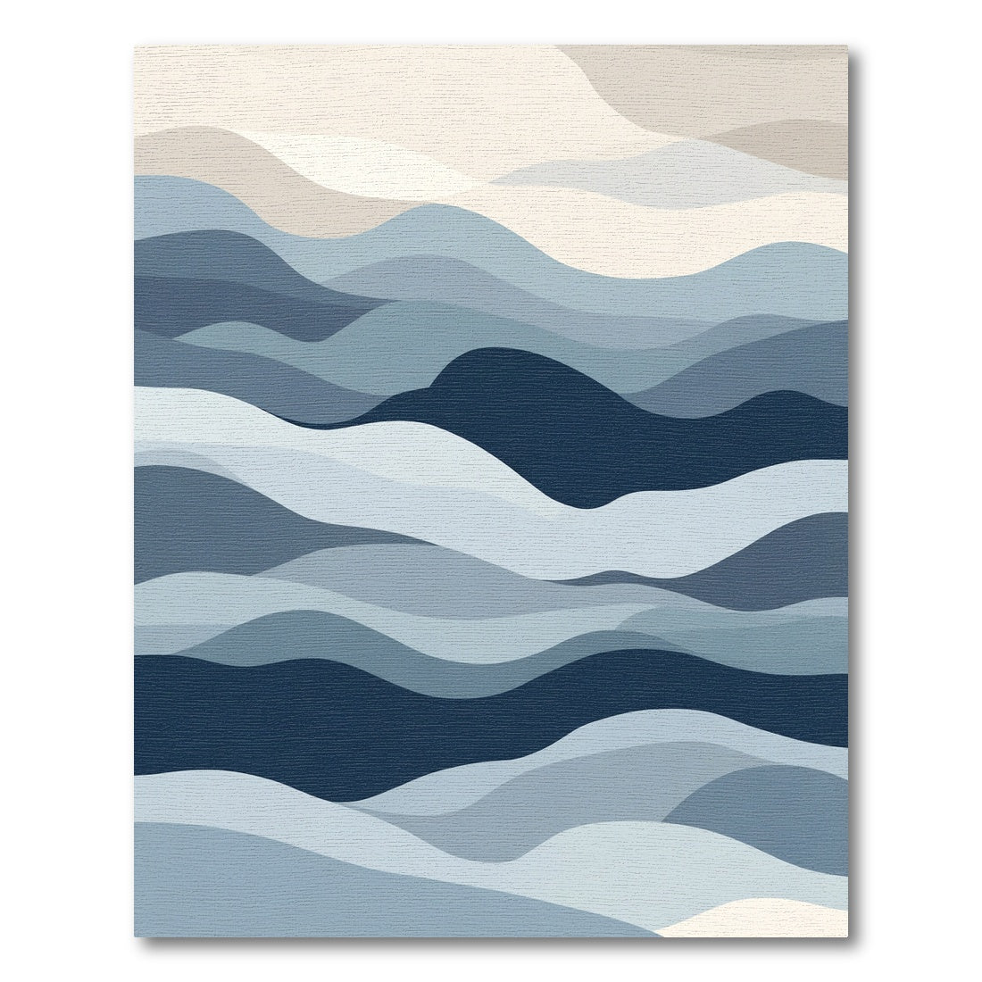 Serene Blue Layered Landscape Rug