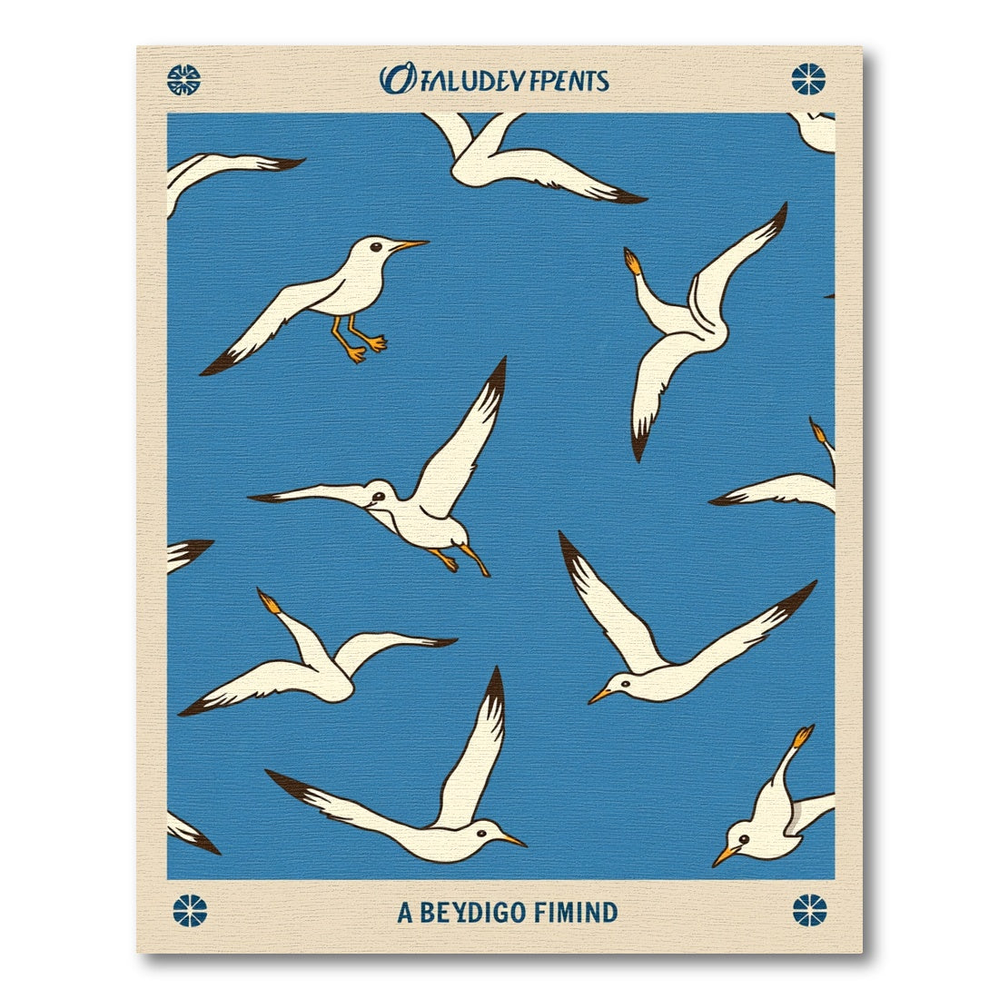 Birds Flying Blue Sky Pattern Rug