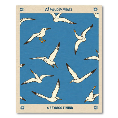 Birds Flying Blue Sky Pattern Rug
