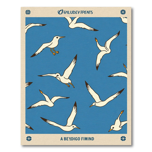 Birds Flying Blue Sky Pattern Rug