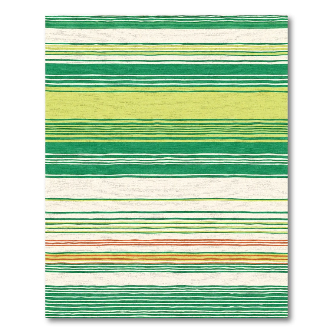 Multi Green White Stripe Accent Band Rug