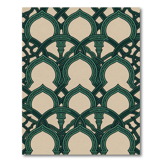 Emerald Green Interlocking Arch Medallions Rug