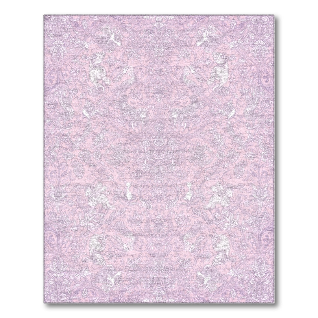 Pink Floral Unicorn Area Rug