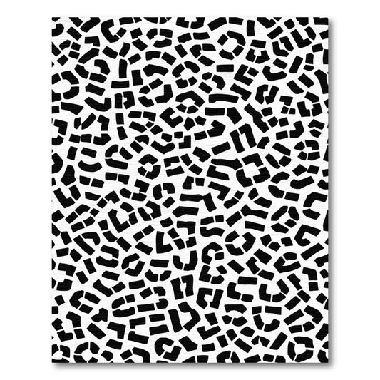 Chic Black White Animal Print Rug