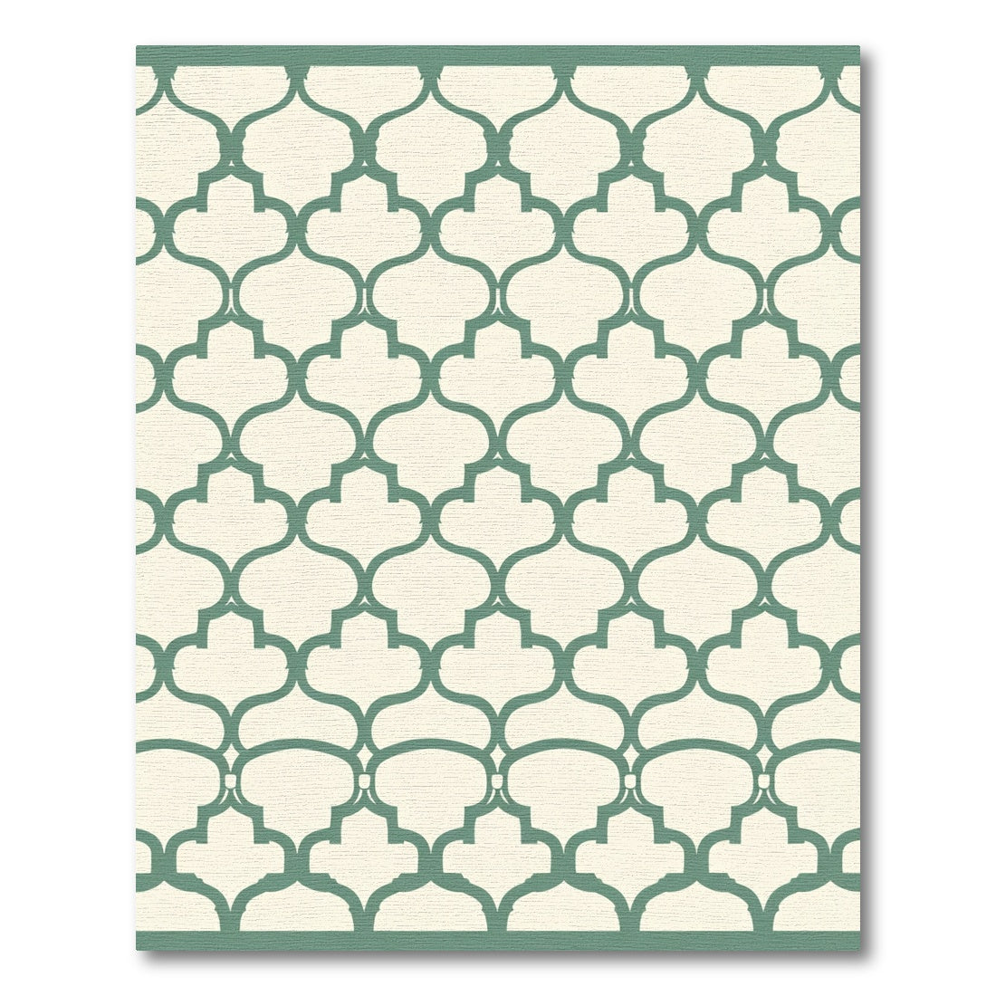 Mint Green Arabesque Geometric Rug