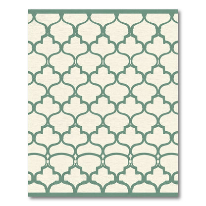 Mint Green Arabesque Geometric Rug