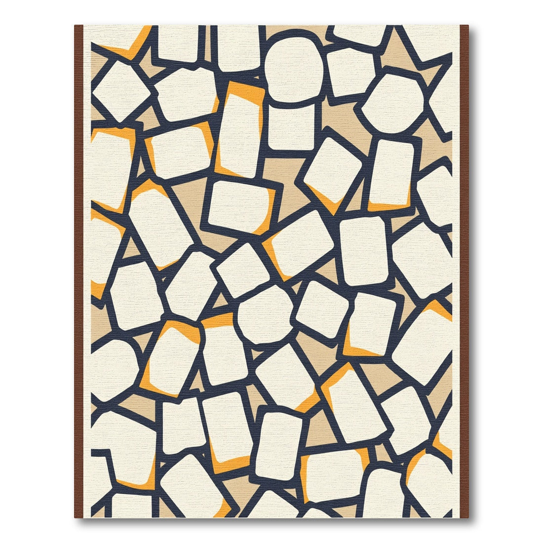 Cream and Ochre Scattered Irregular Shapes Rug