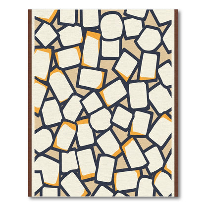 Cream and Ochre Scattered Irregular Shapes Rug