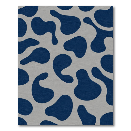 Navy Blue Abstract Blobs Rug