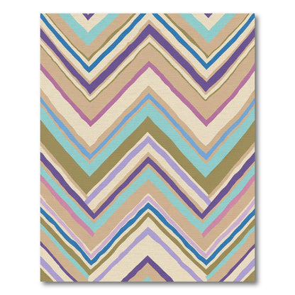 Earthy Chevron Stripe Palette Rug
