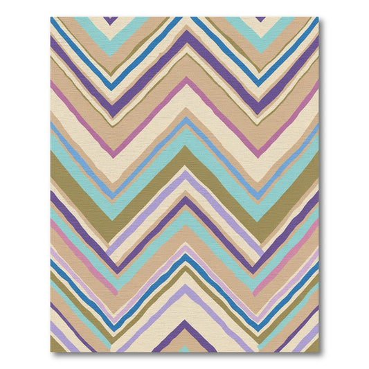 Earthy Chevron Stripe Palette Rug