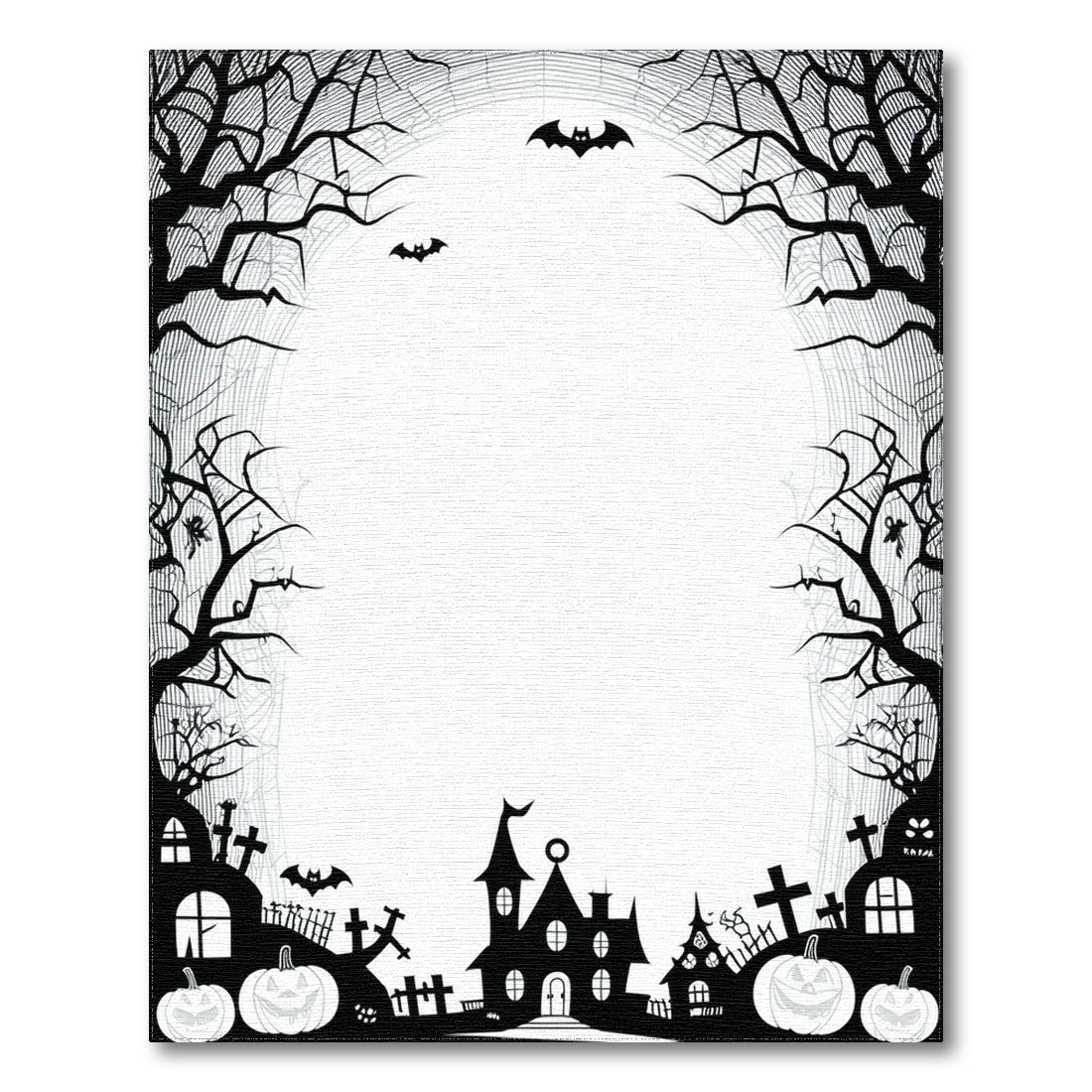 Spooky Halloween Silhouette Washable Area Rug
