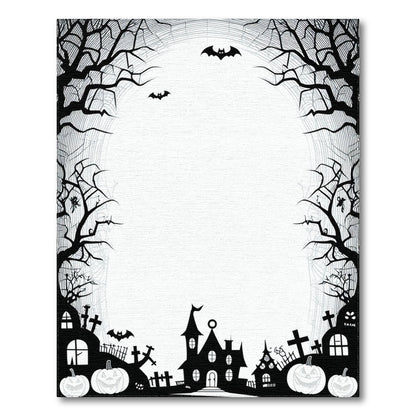 Spooky Halloween Silhouette Washable Area Rug