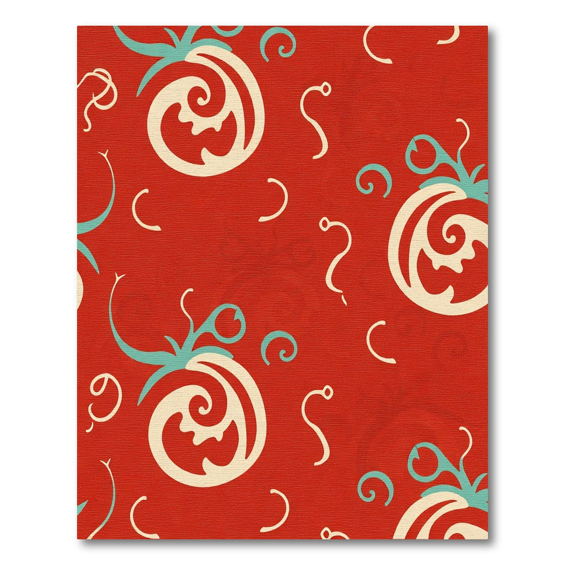 Crimson Organic Swirl Medallion Jacquard Rug