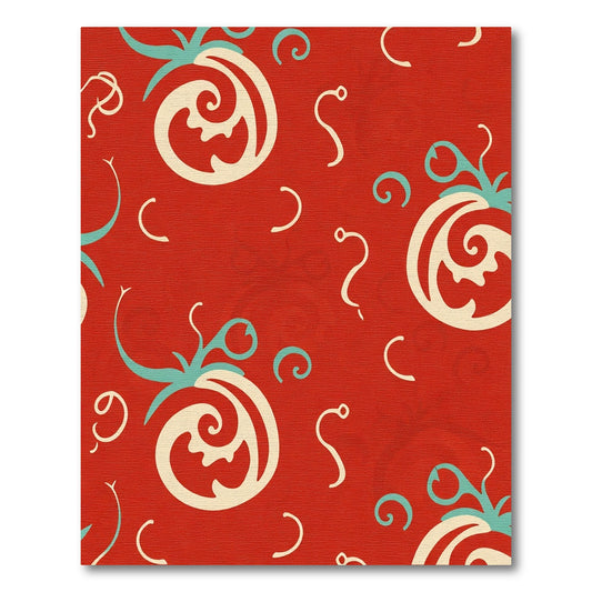 Crimson Organic Swirl Medallion Jacquard Rug