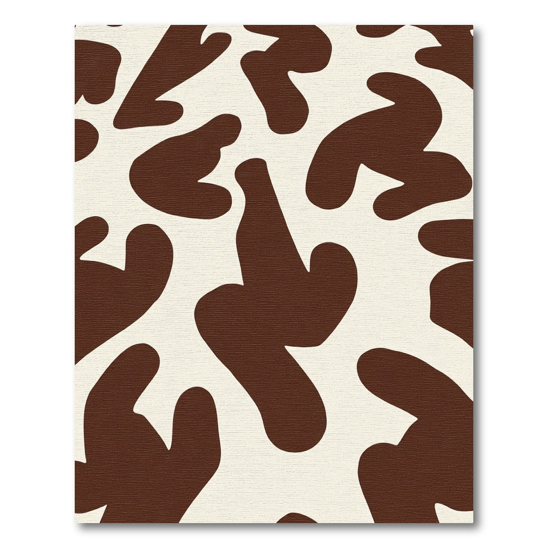 Brown Cream Abstract Blob Rug