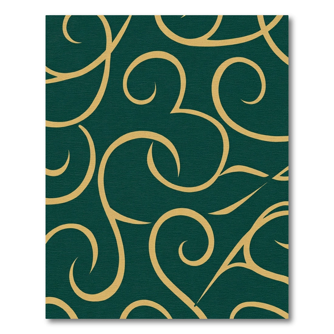 Deep Emerald Swirling Vines Rug