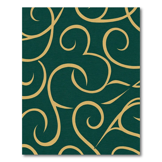 Deep Emerald Swirling Vines Rug