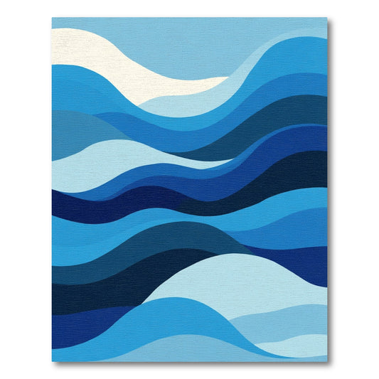 Oceanic Blue Wave Layered Rug