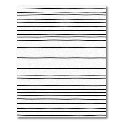 Hand Drawn Black White Lines Rug