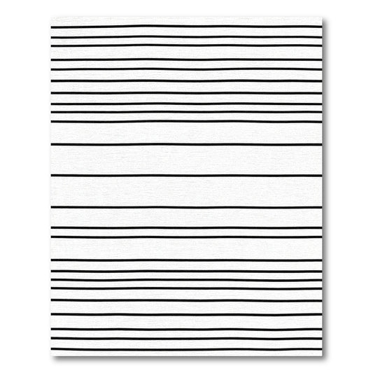 Hand Drawn Black White Lines Rug