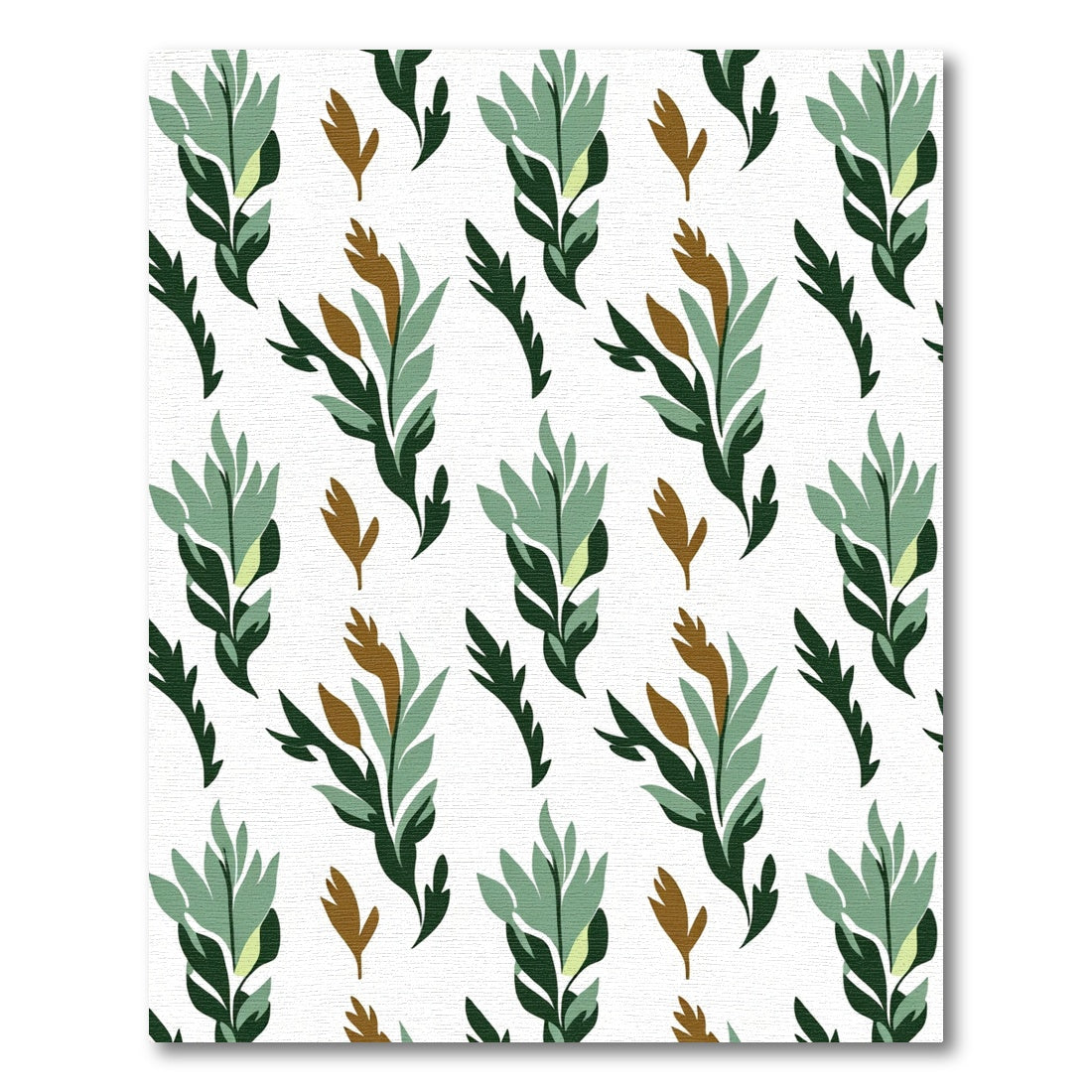 Botanical Branches Green Brown Repeat Rug