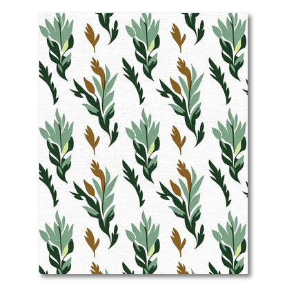Botanical Branches Green Brown Repeat Rug