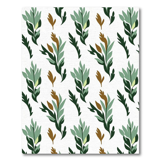 Botanical Branches Green Brown Repeat Rug