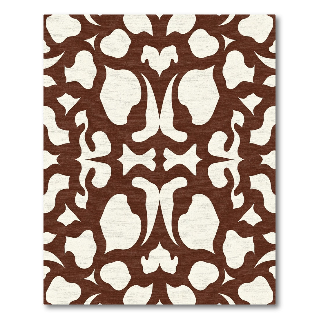 Brown and Cream Abstract Organic Forms Rug