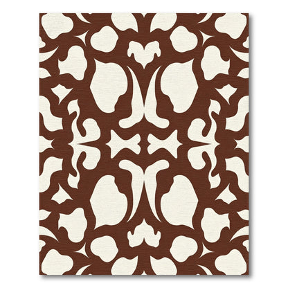 Brown and Cream Abstract Organic Forms Rug
