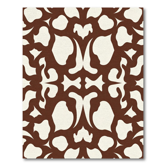 Brown and Cream Abstract Organic Forms Rug