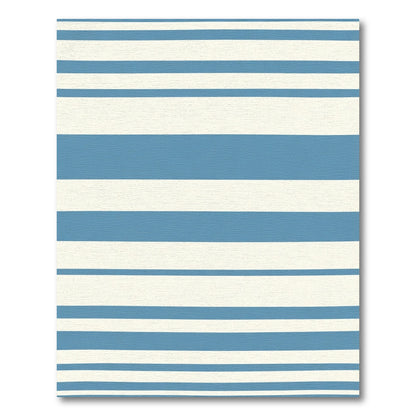 Blue White Horizontal Stripe Rug