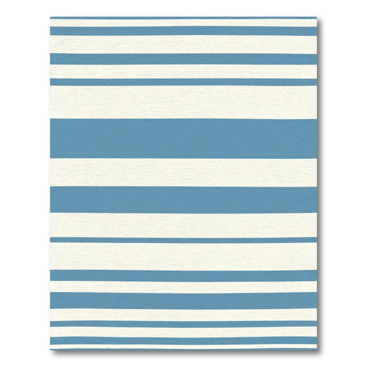 Blue White Horizontal Stripe Rug