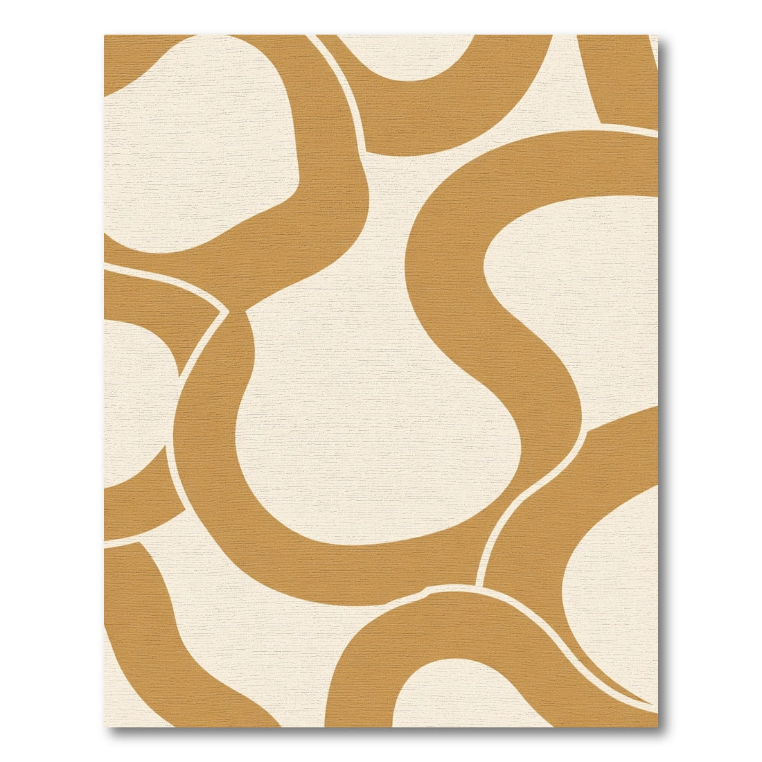 Cream Warm Abstract Organic Swirl Rug