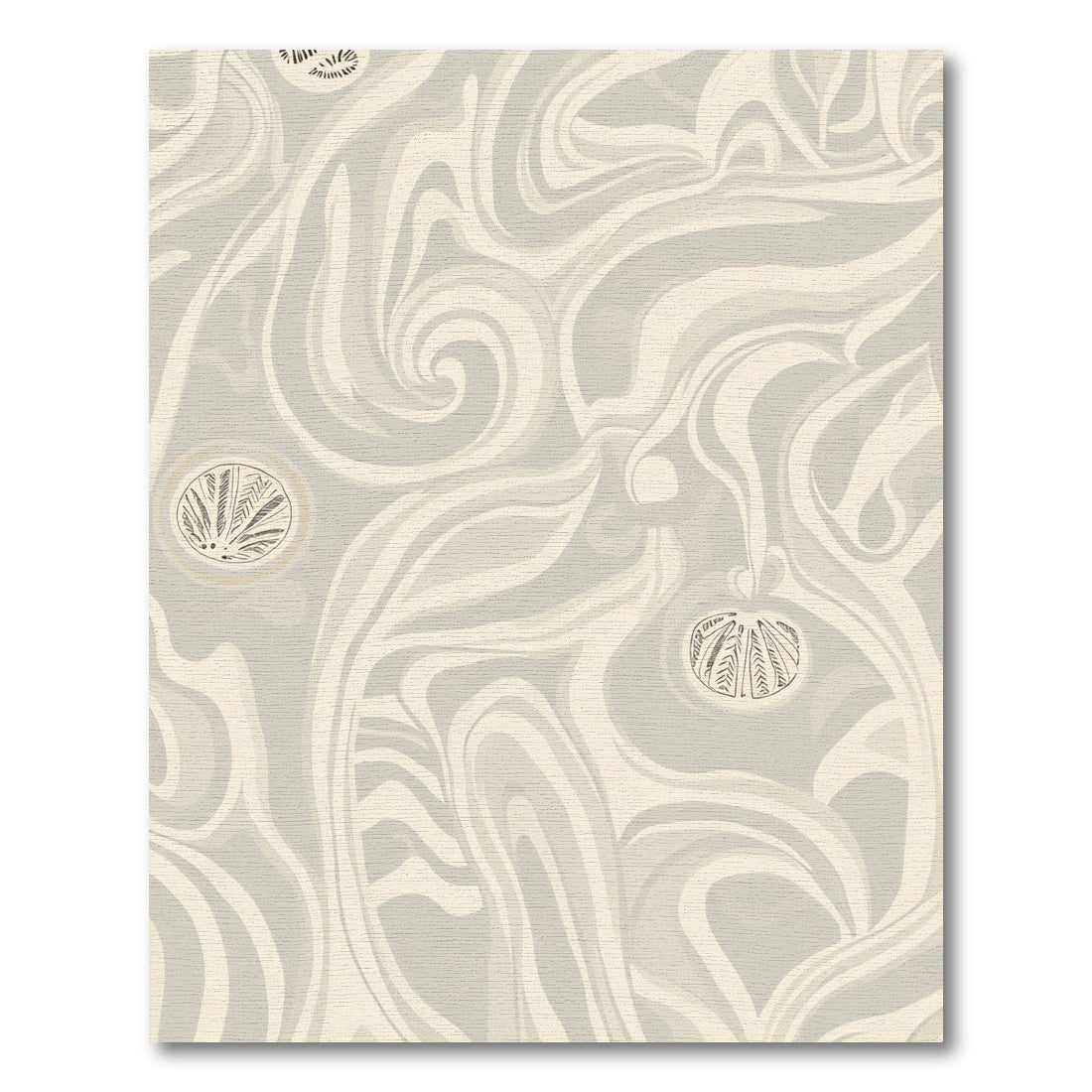 Neutral Swirl Botanical Medallion Rug