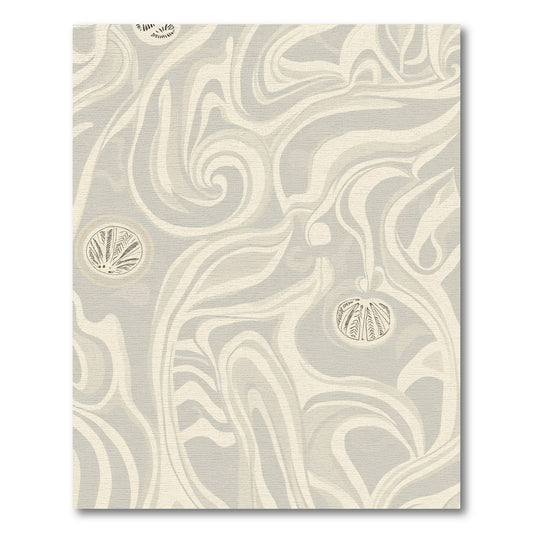 Neutral Swirl Botanical Medallion Rug