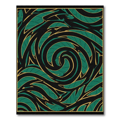 Emerald Swirl Black and Gold Rug