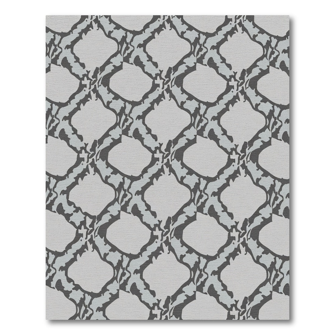 Gray Light Blue Camo Lattice Rug
