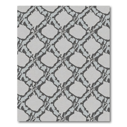 Gray Light Blue Camo Lattice Rug