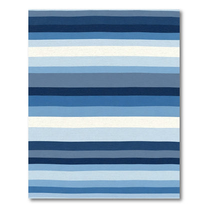 Azure Gradient Horizontal Stripe Rug