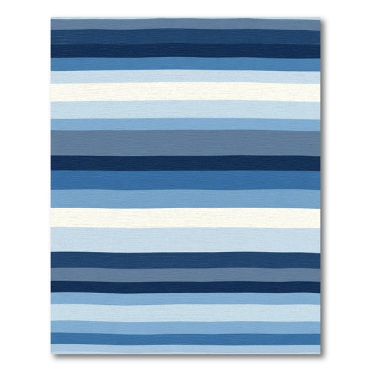 Azure Gradient Horizontal Stripe Rug