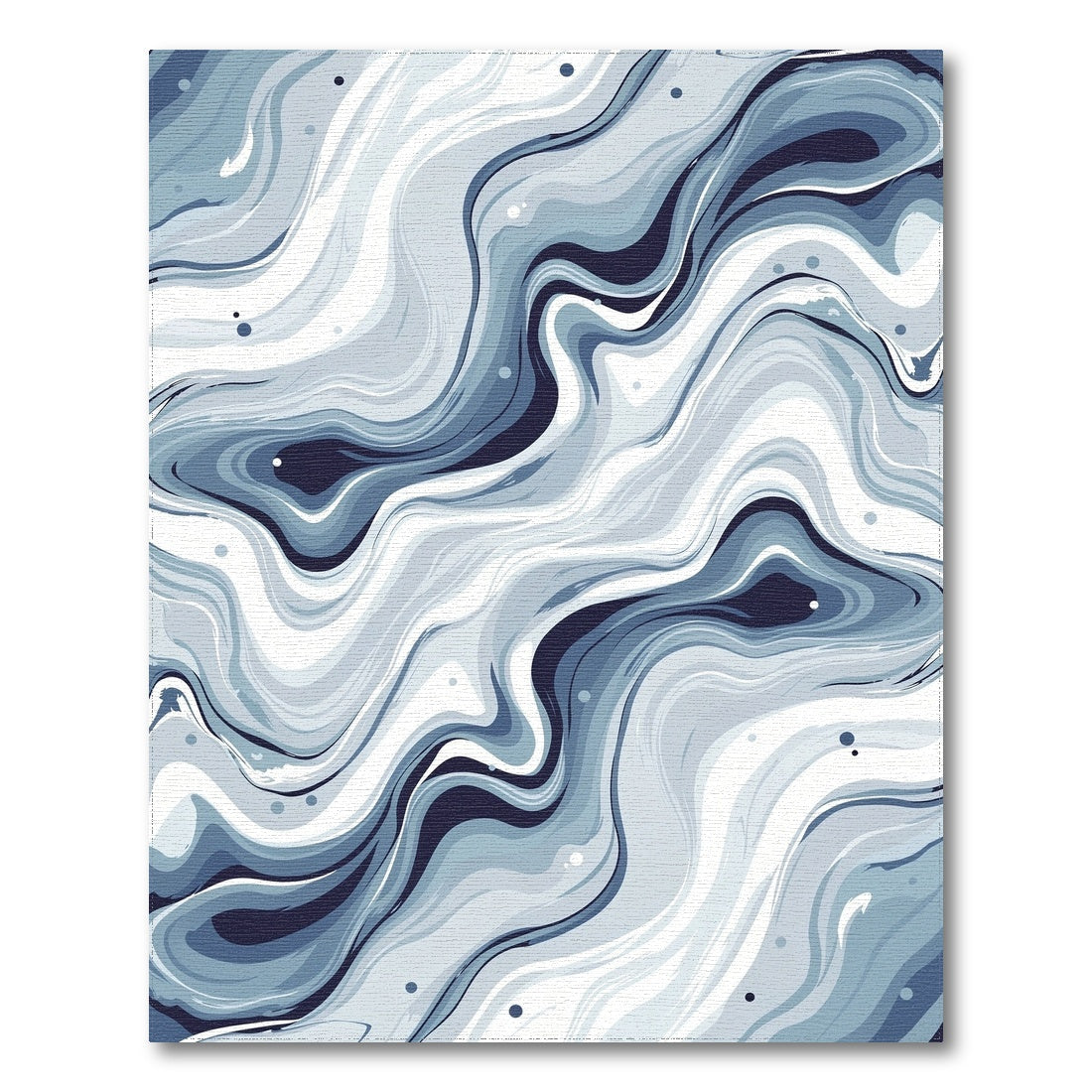 Blue and Teal Blue Swirl Marble Washable Area Rug