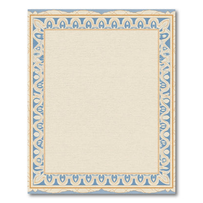 Serene Blue Cream Art Nouveau Border Rug