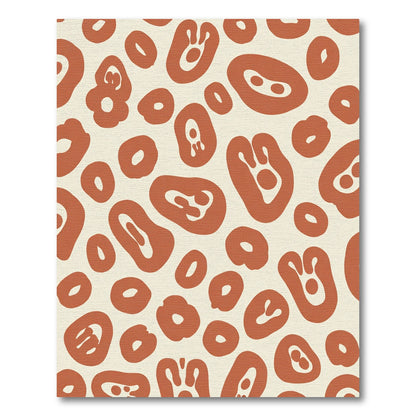 Terra Cotta Abstract Organic Shapes Rug